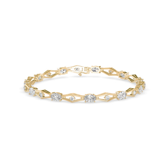Dynast Tennis Diamond Bracelet-Golden
