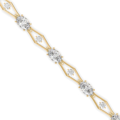 Dynast Tennis Diamond Bracelet-Golden
