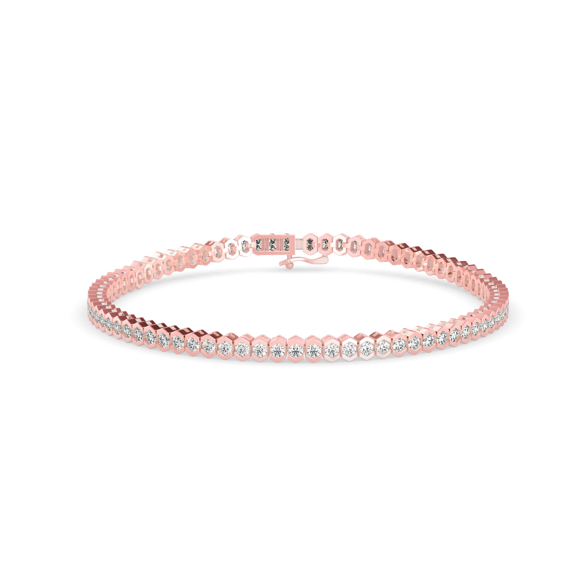 Clarion Tennis Diamond Bracelet-Rose Gold