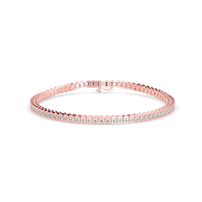 Clarion Tennis Diamond Bracelet-Rose Gold