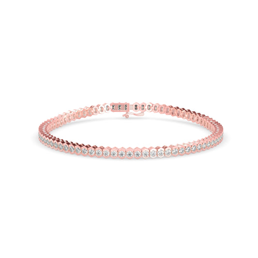 Clarion Tennis Diamond Bracelet-Rose Gold