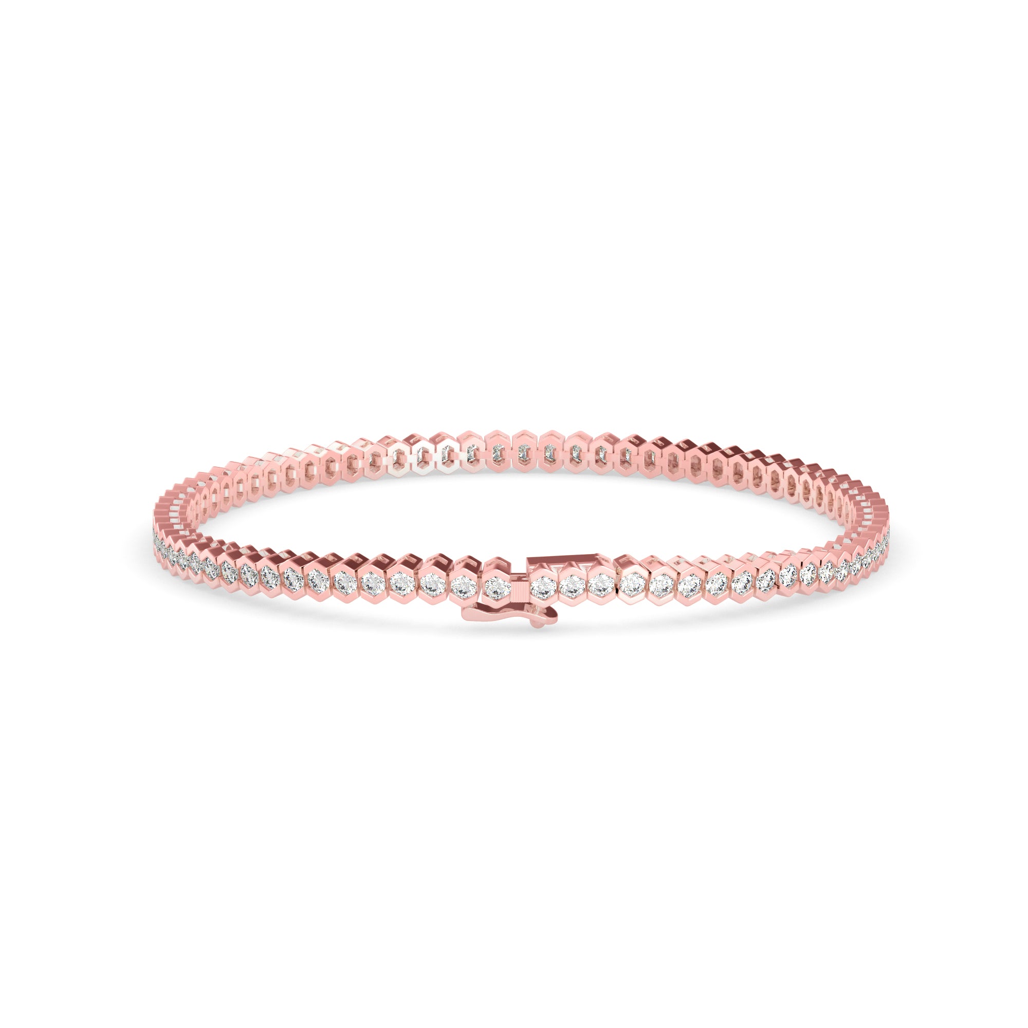Clarion Tennis Diamond Bracelet-Rose Gold