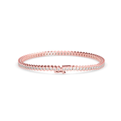 Clarion Tennis Diamond Bracelet-Rose Gold