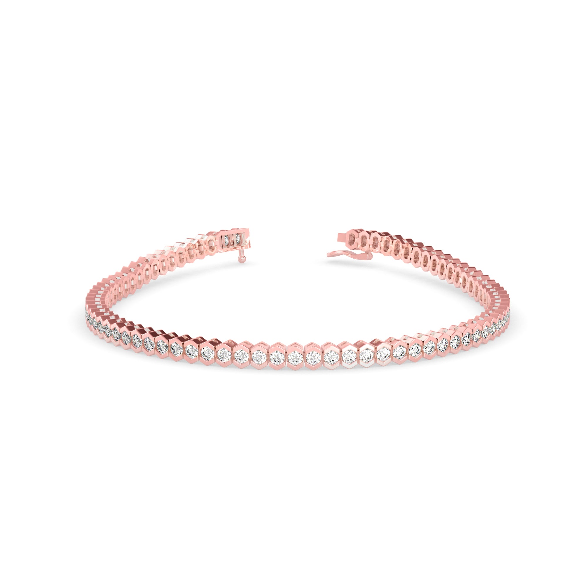 Clarion Tennis Diamond Bracelet-Rose Gold