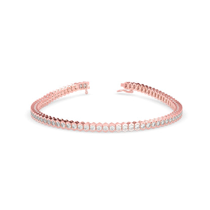 Clarion Tennis Diamond Bracelet-Rose Gold