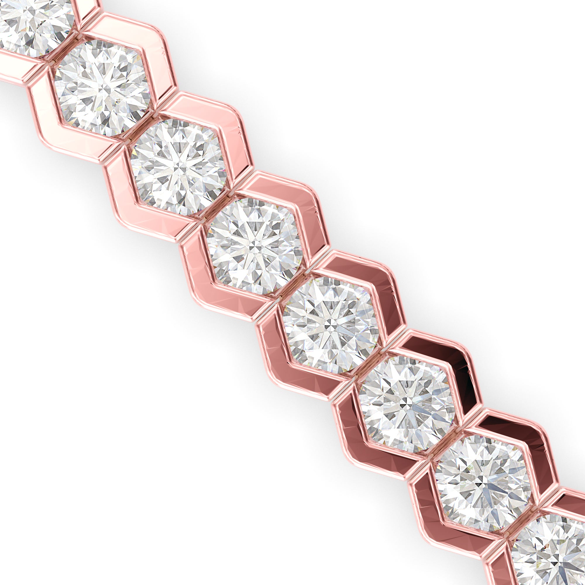 Clarion Tennis Diamond Bracelet-Rose Gold