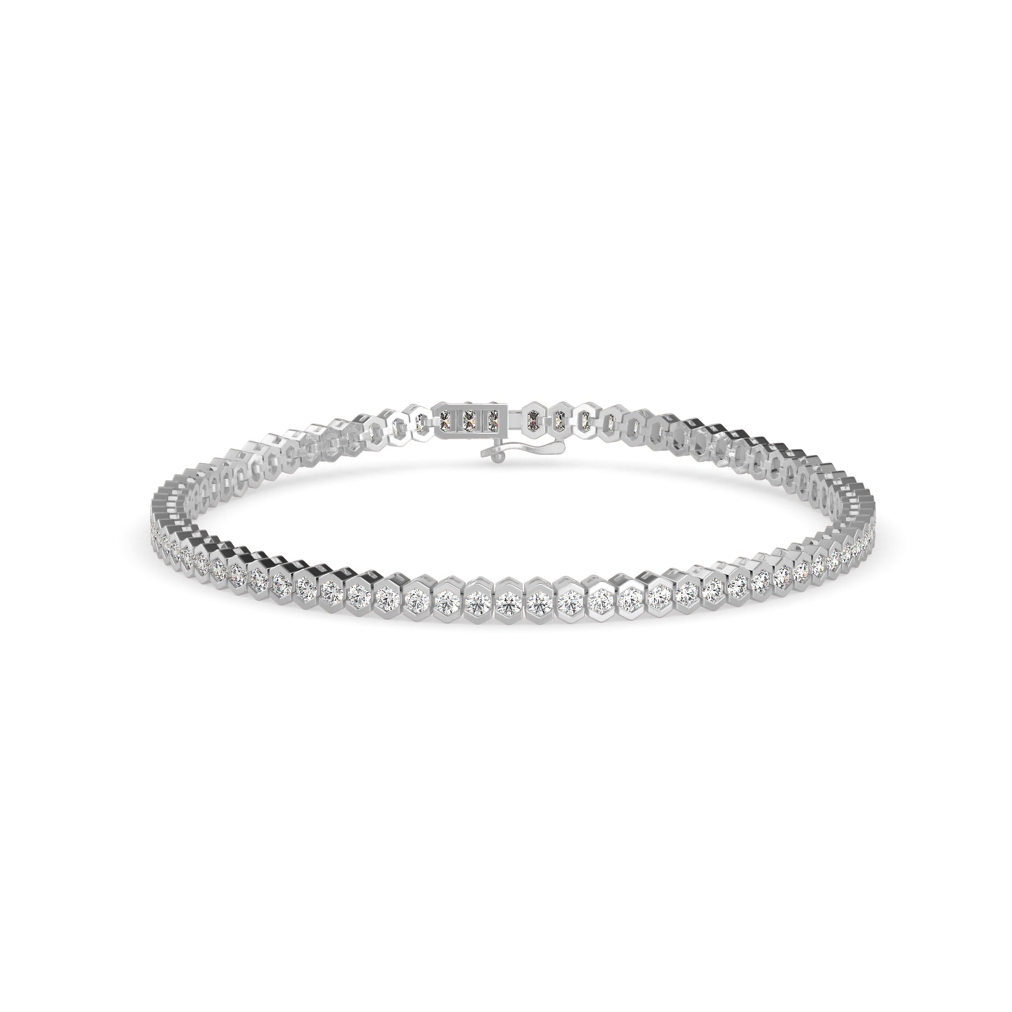 Clarion Tennis Diamond Bracelet-Silver