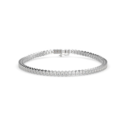 Clarion Tennis Diamond Bracelet-Silver