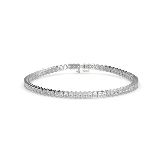 Clarion Tennis Diamond Bracelet-Silver