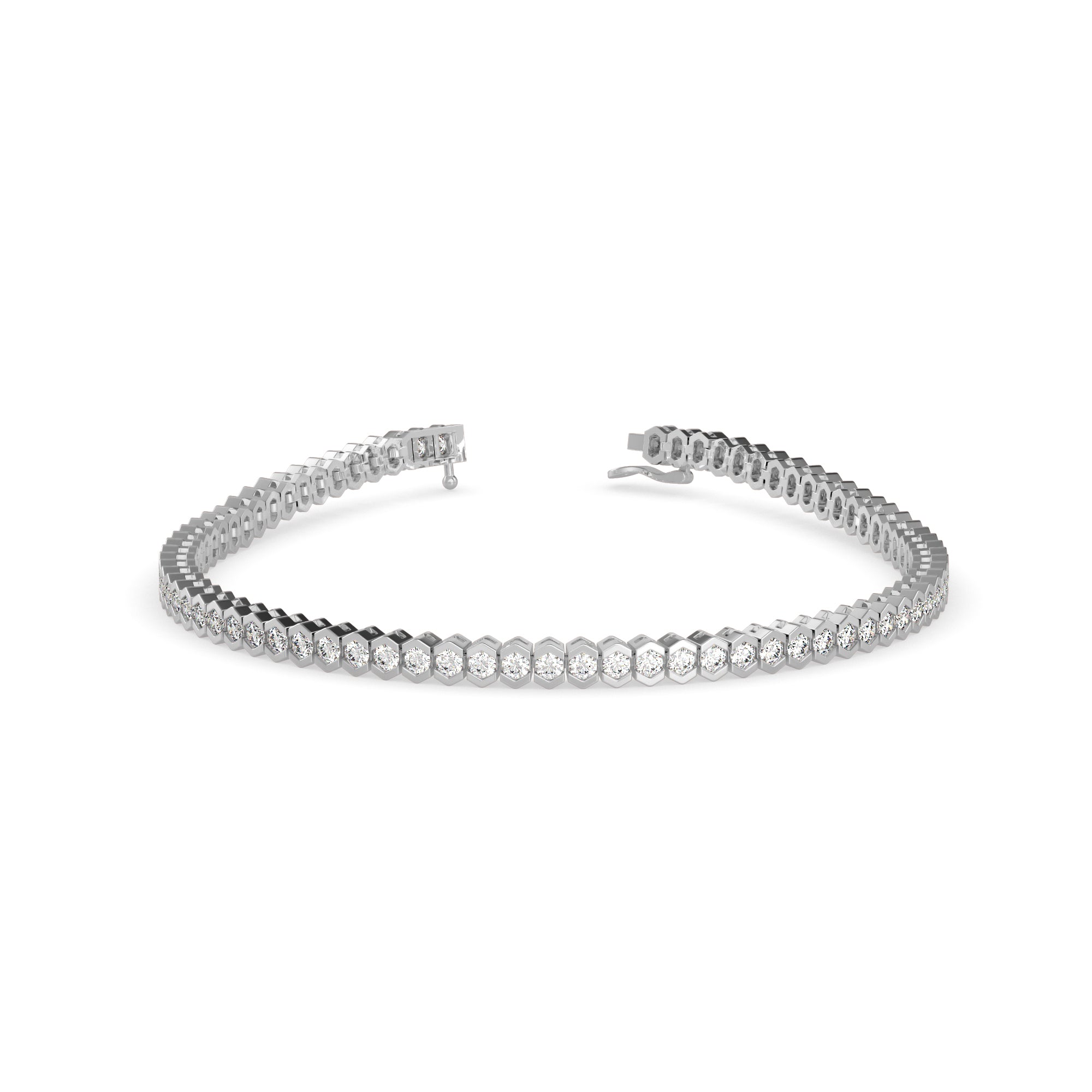 Clarion Tennis Diamond Bracelet-Silver