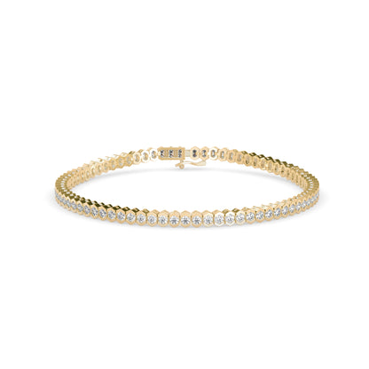 Clarion Tennis Diamond Bracelet-Golden
