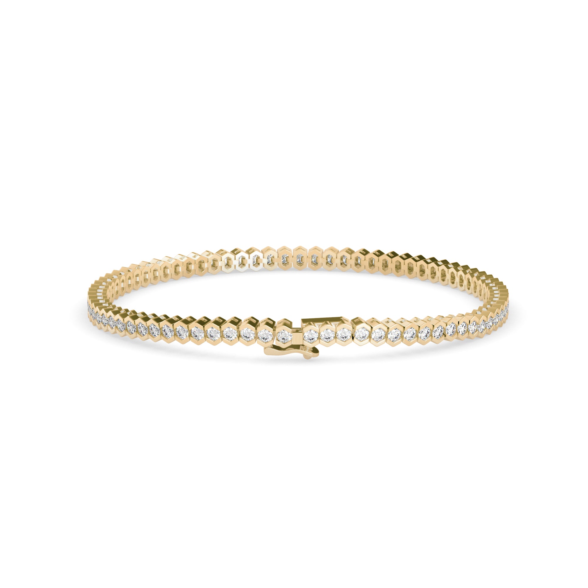 Clarion Tennis Diamond Bracelet-Golden