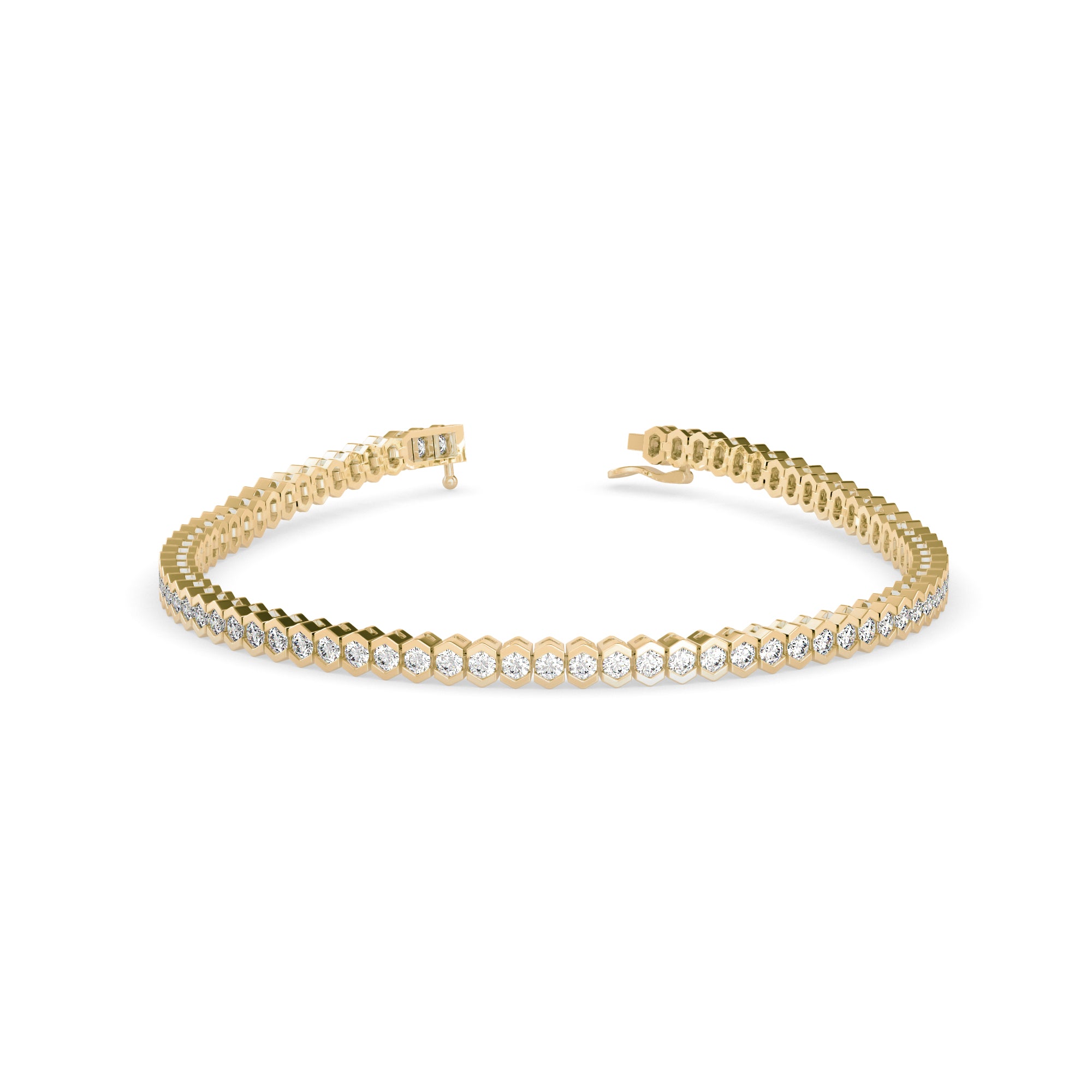 Clarion Tennis Diamond Bracelet-Golden