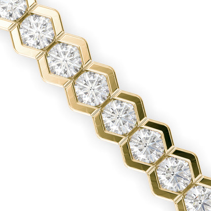Clarion Tennis Diamond Bracelet-Golden