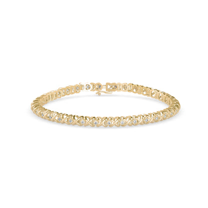 Majesty Diamond Tennis Bracelet-Golden