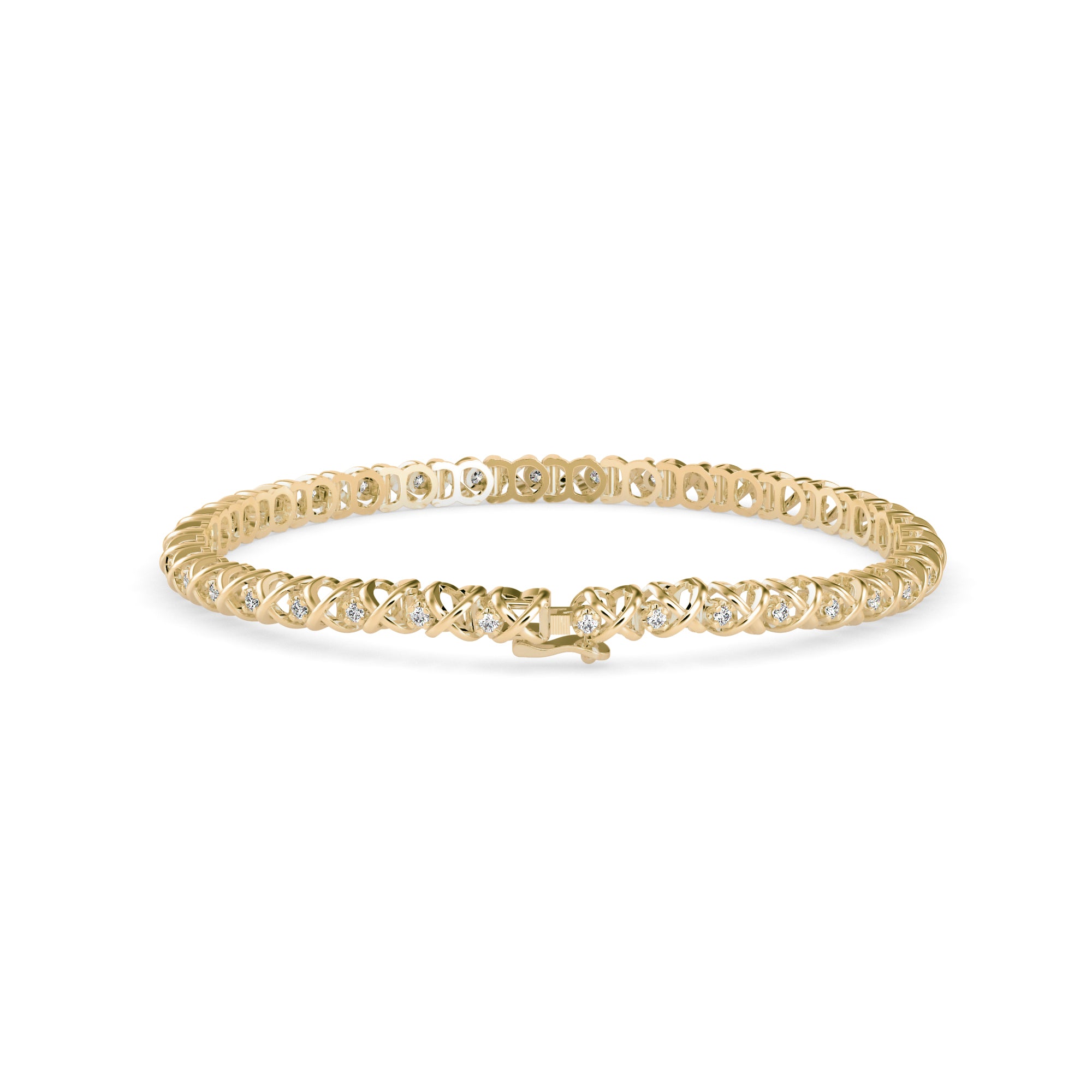 Majesty Diamond Tennis Bracelet-Golden