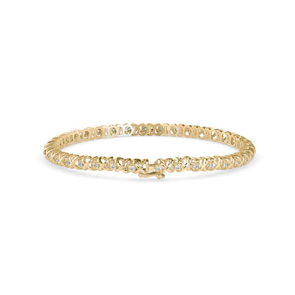 Majesty Diamond Tennis Bracelet-Golden