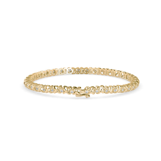 Majesty Diamond Tennis Bracelet-Golden