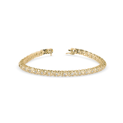 Majesty Diamond Tennis Bracelet-Golden