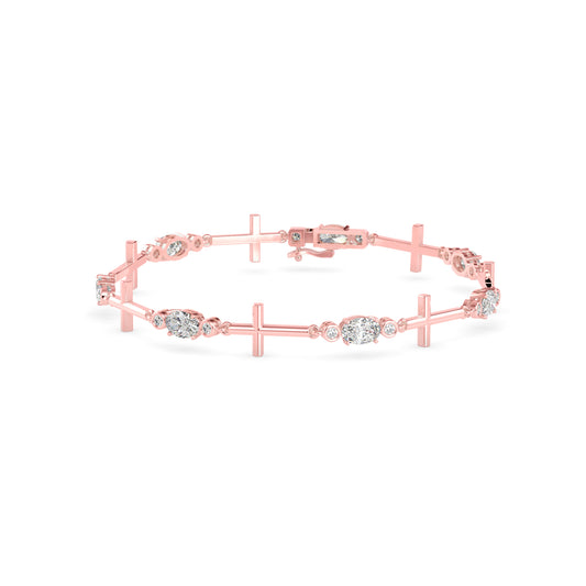 Divine Diamond Tennis Bracelet-Rose Gold