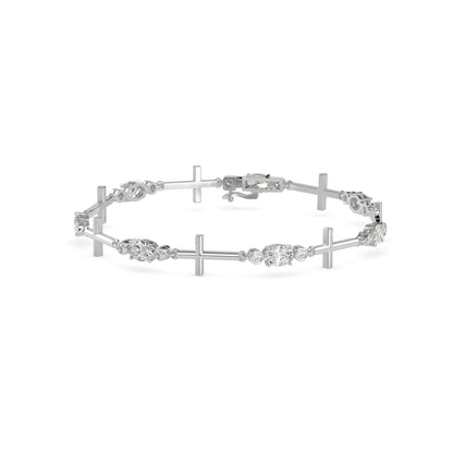 Divine Diamond Tennis Bracelet-Silver