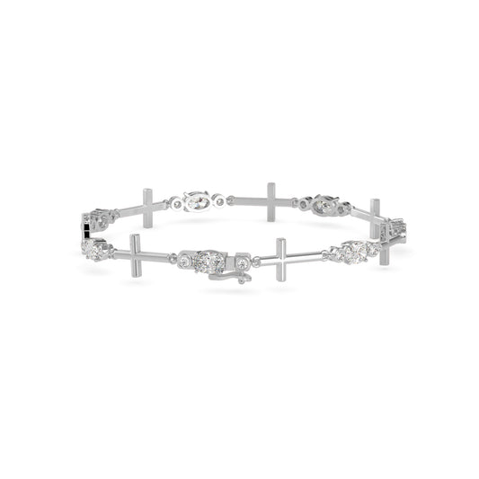 Divine Diamond Tennis Bracelet-Silver
