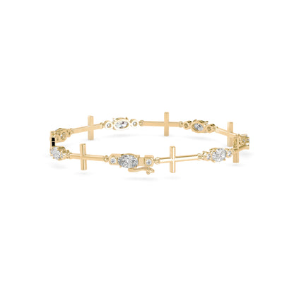 Divine Diamond Tennis Bracelet-Golden