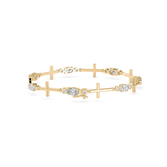 Divine Diamond Tennis Bracelet-Golden