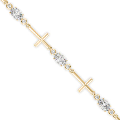 Divine Diamond Tennis Bracelet-Golden