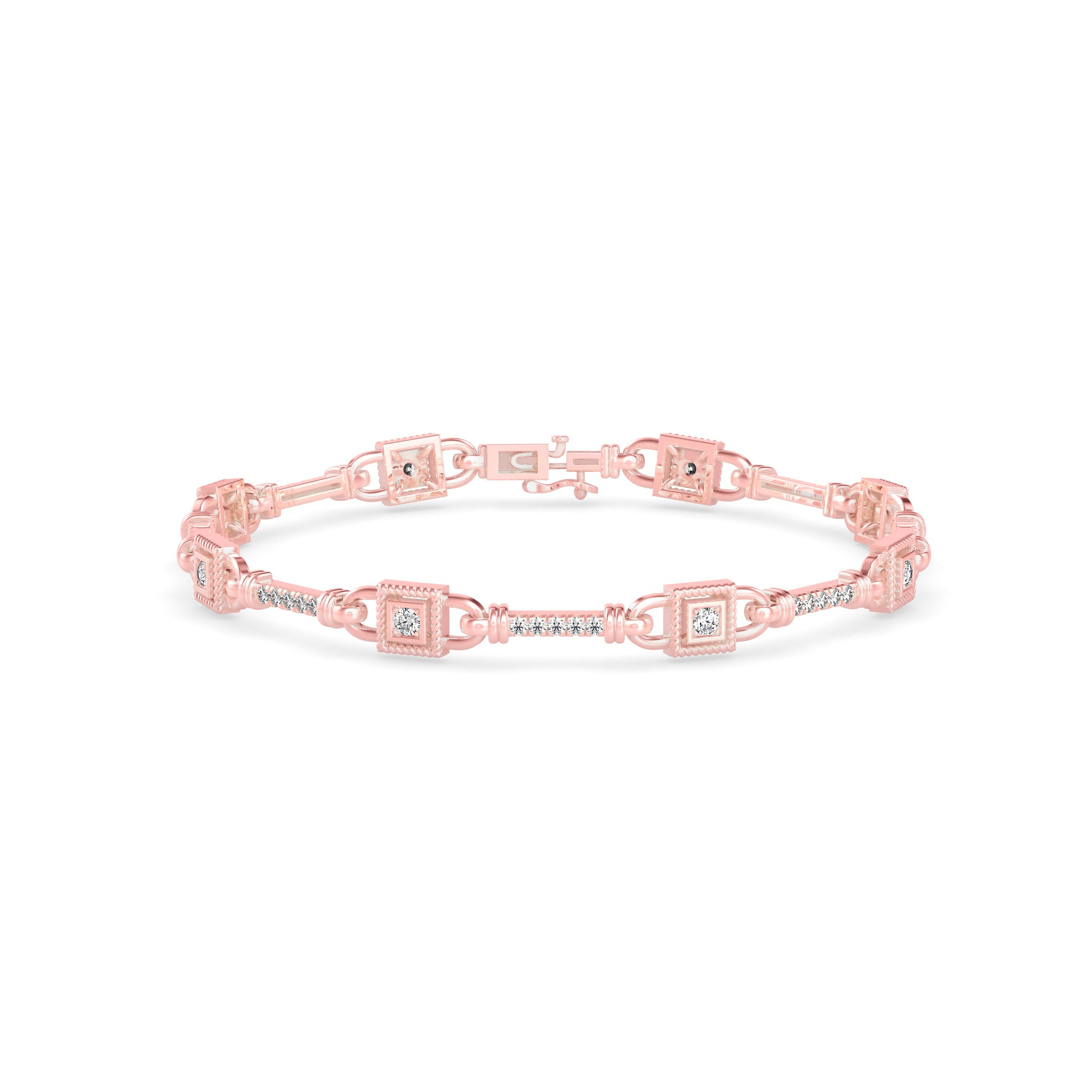 Heavenly Tennis Diamond Bracelet-Rose Gold