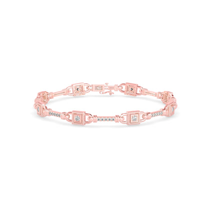 Heavenly Tennis Diamond Bracelet-Rose Gold