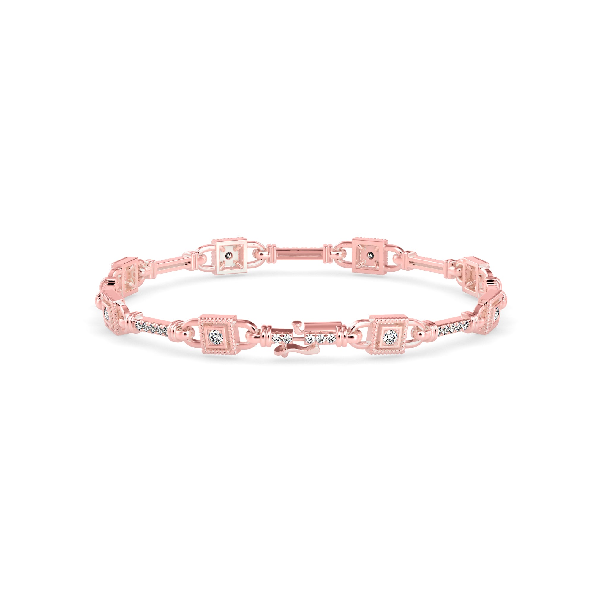Heavenly Tennis Diamond Bracelet-Rose Gold