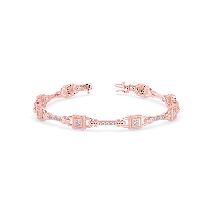Heavenly Tennis Diamond Bracelet-Rose Gold