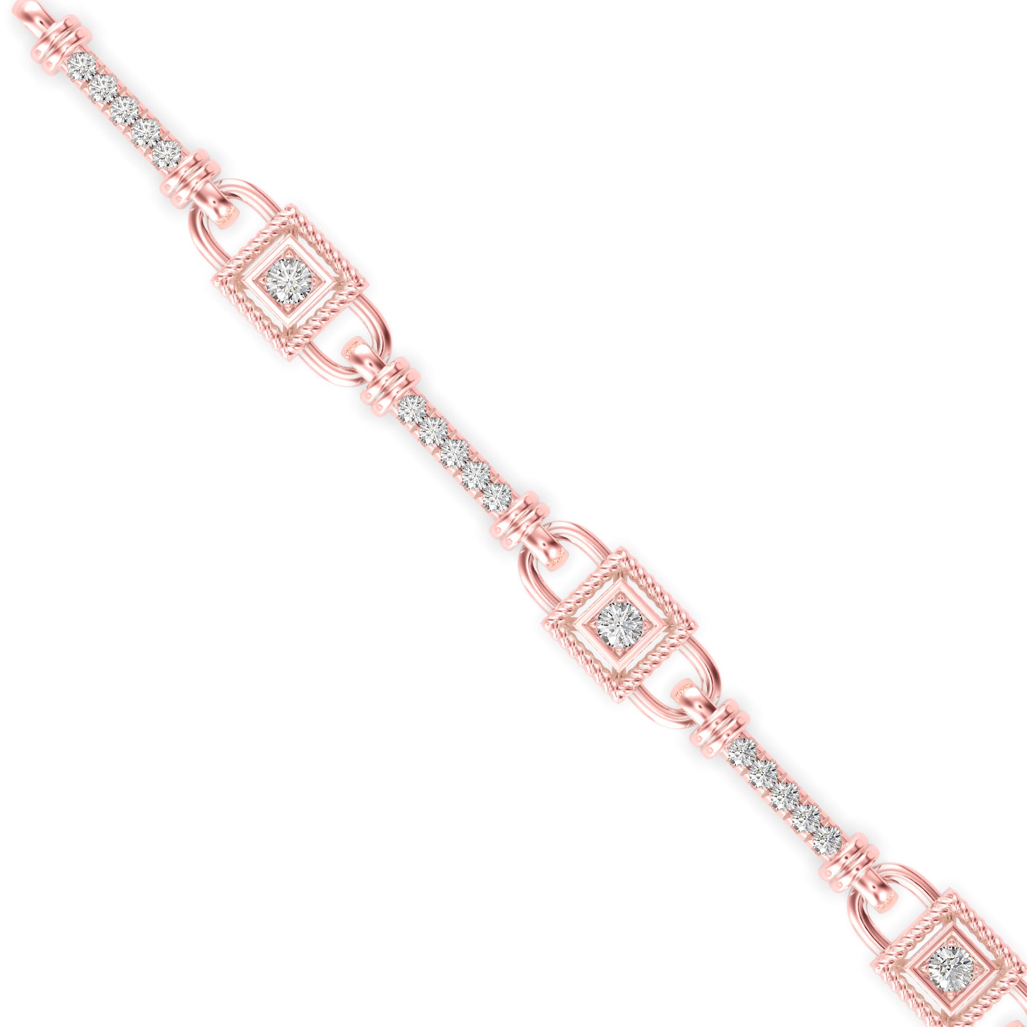 Heavenly Tennis Diamond Bracelet-Rose Gold
