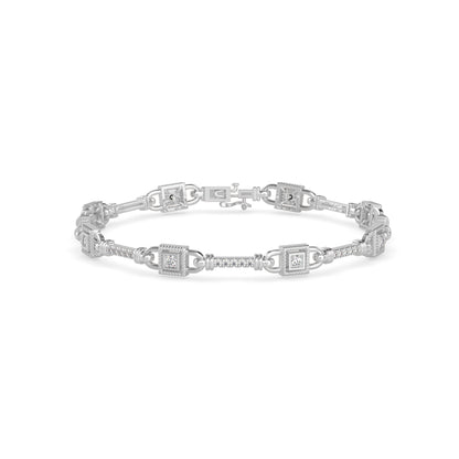 Heavenly Tennis Diamond Bracelet-Silver