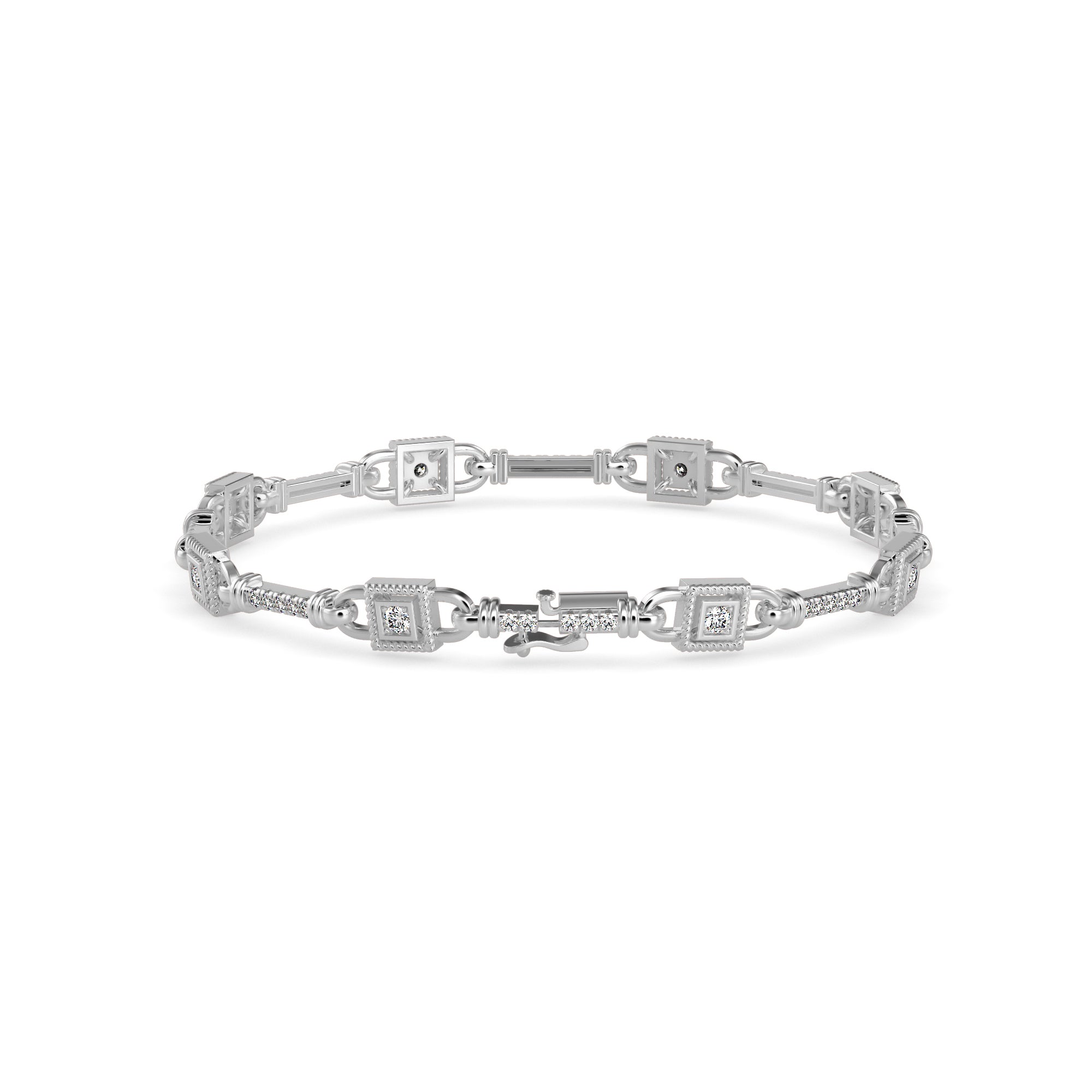 Heavenly Tennis Diamond Bracelet-Silver