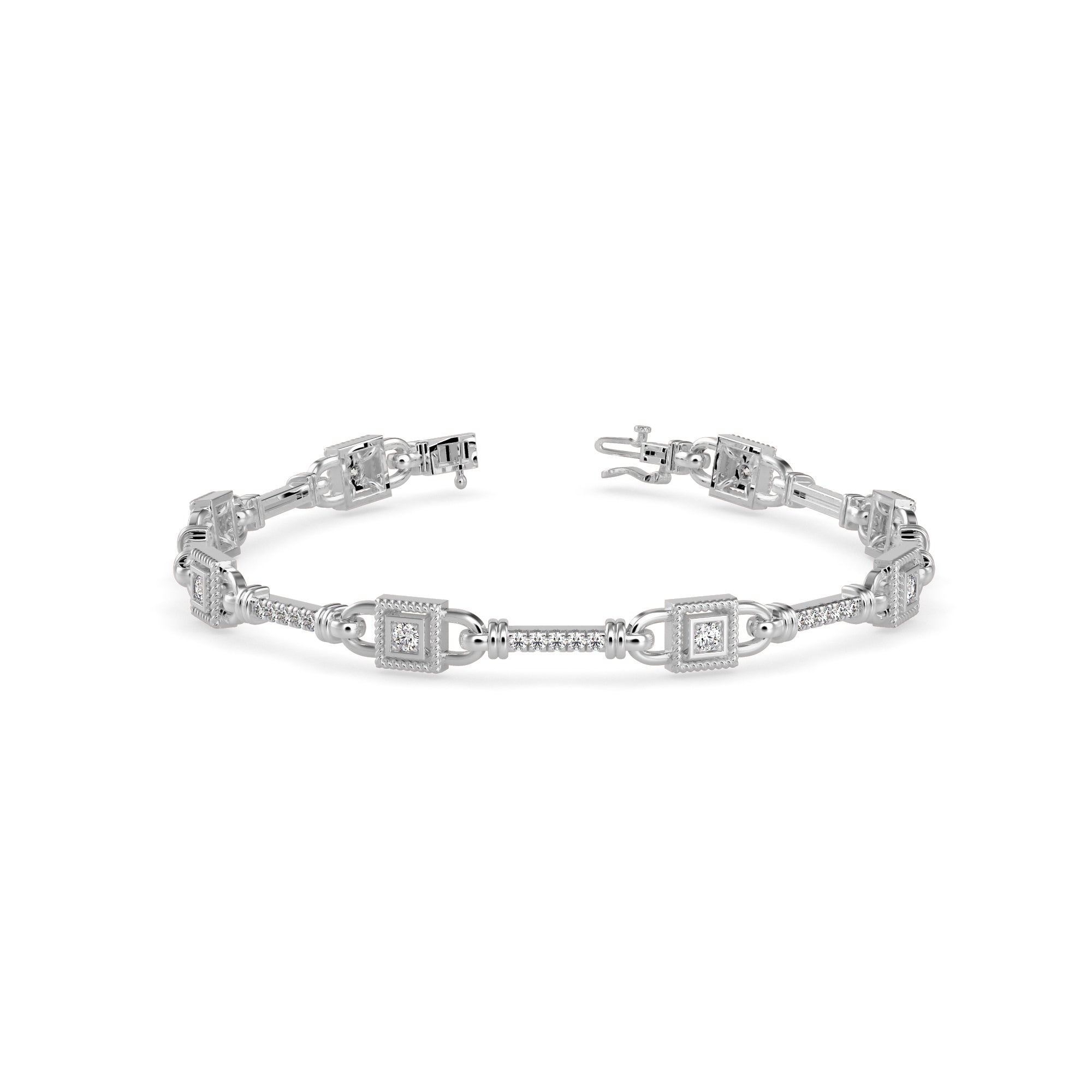 Heavenly Tennis Diamond Bracelet-Silver