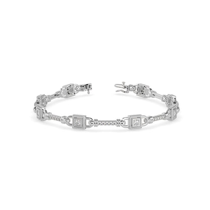 Heavenly Tennis Diamond Bracelet-Silver