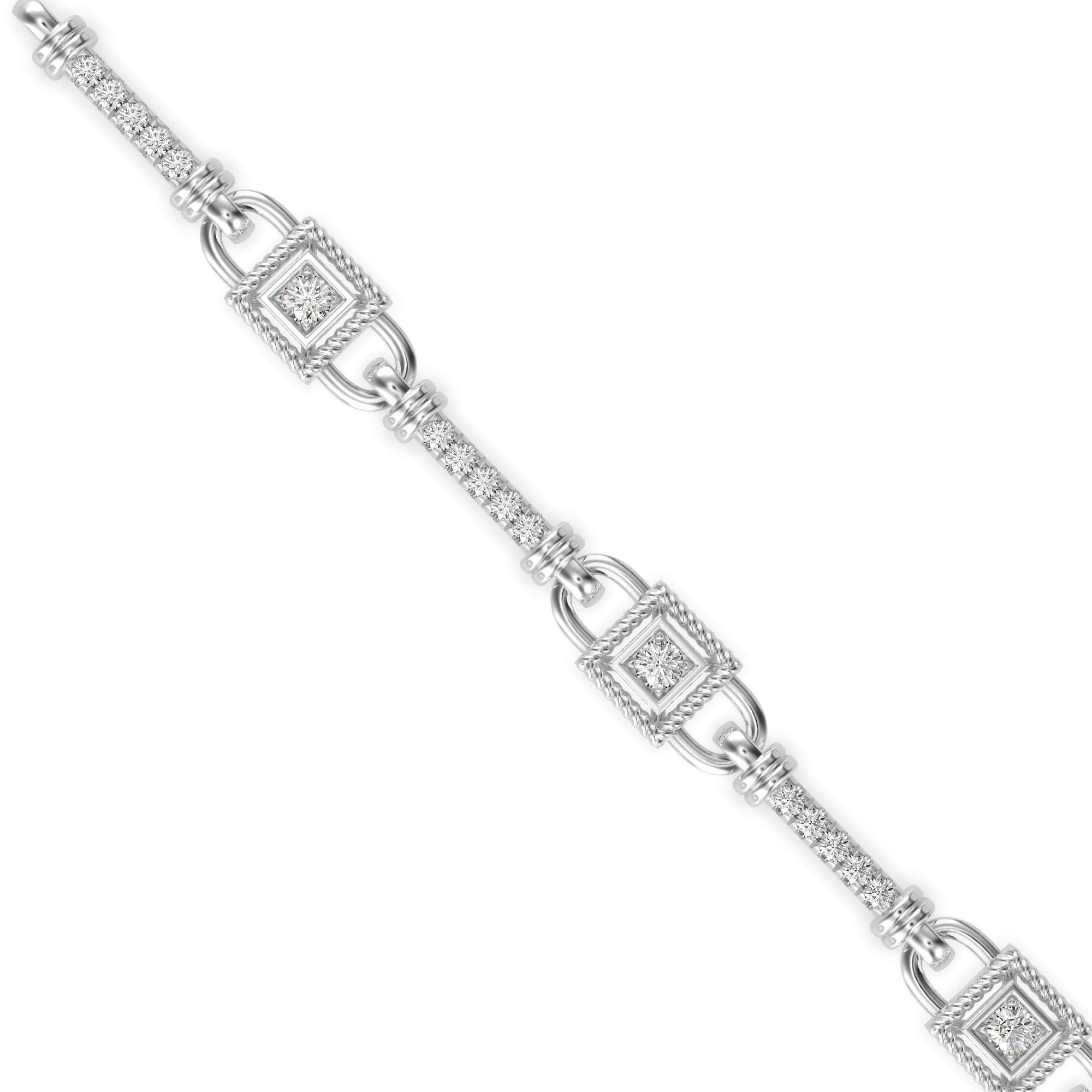 Heavenly Tennis Diamond Bracelet-Silver