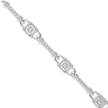 Heavenly Tennis Diamond Bracelet-Silver