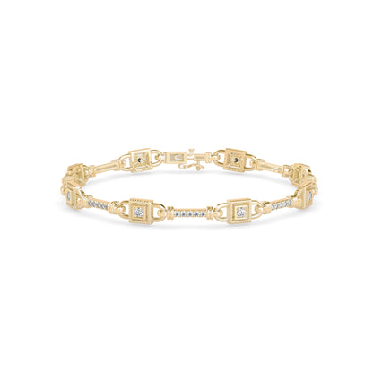 Heavenly Tennis Diamond Bracelet-Golden
