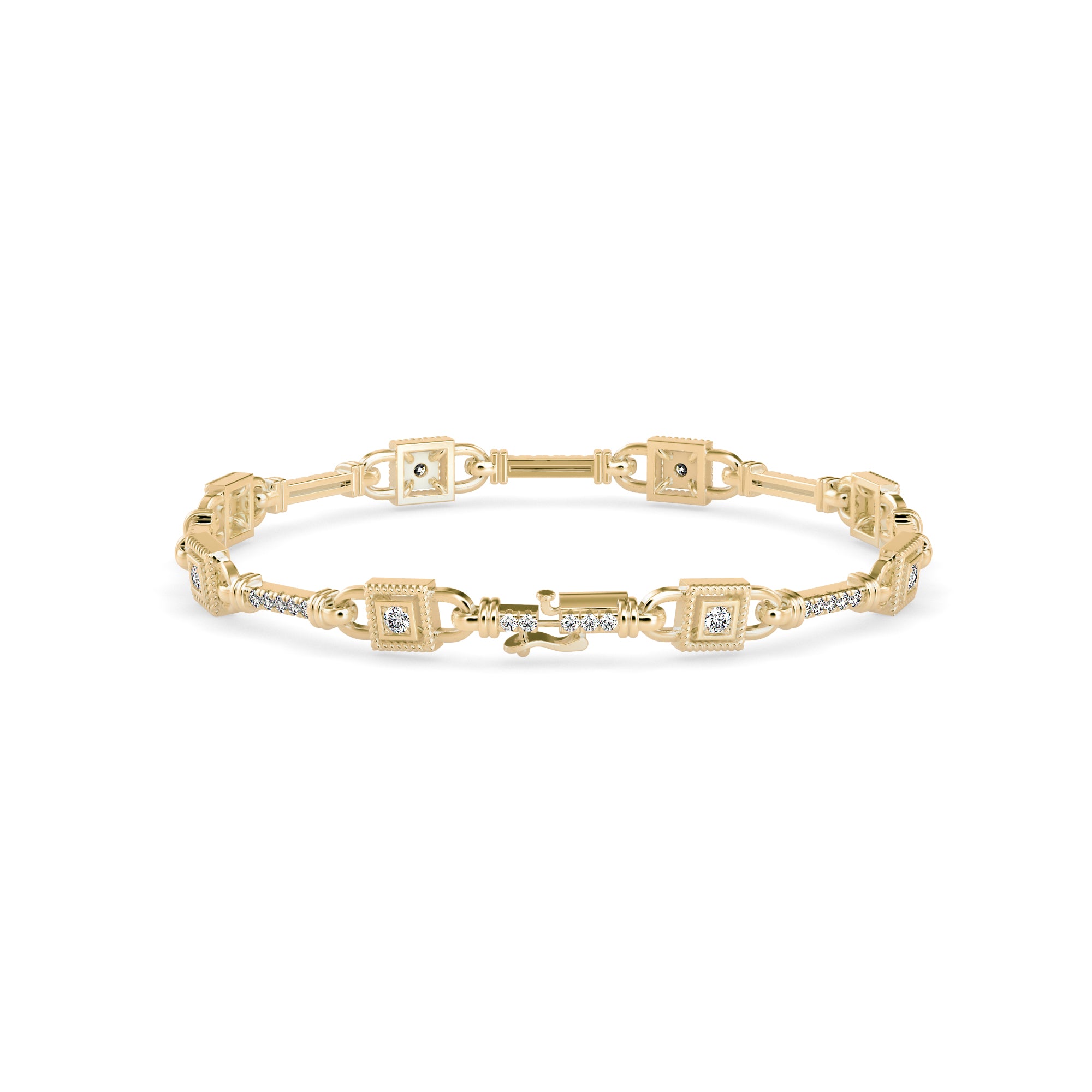 Heavenly Tennis Diamond Bracelet-Golden