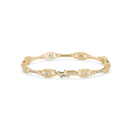 Heavenly Tennis Diamond Bracelet-Golden