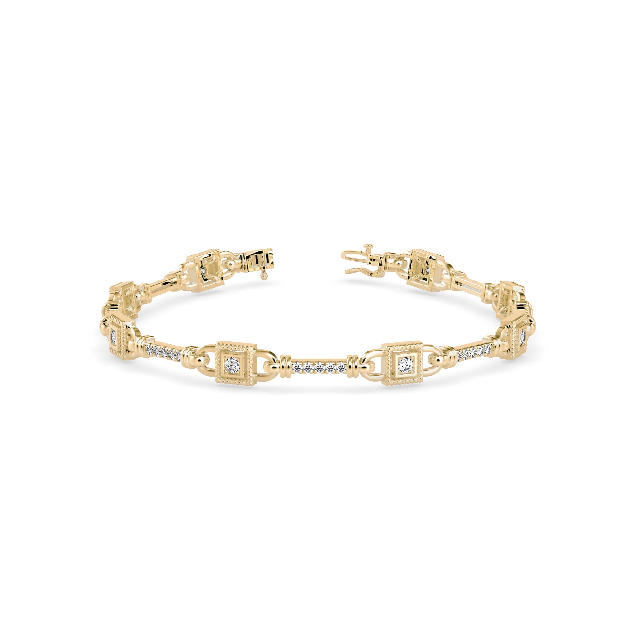 Heavenly Tennis Diamond Bracelet-Golden