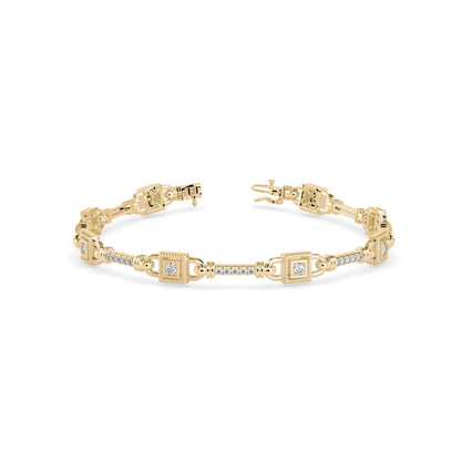 Heavenly Tennis Diamond Bracelet-Golden