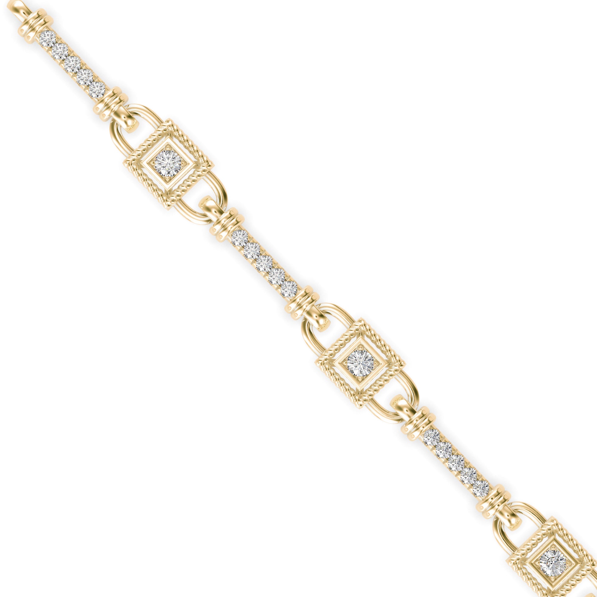 Heavenly Tennis Diamond Bracelet-Golden
