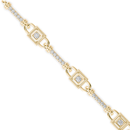 Heavenly Tennis Diamond Bracelet-Golden