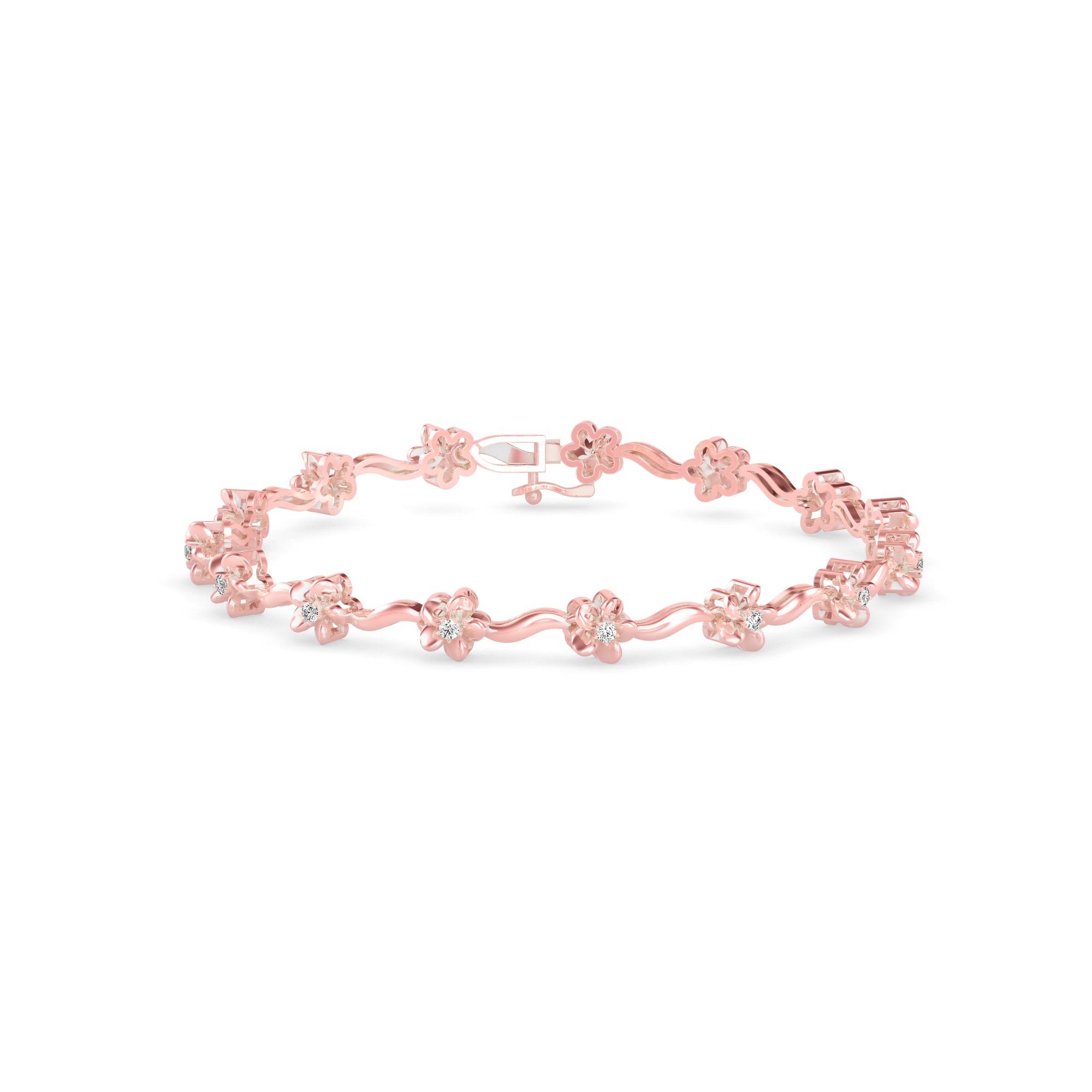 Angel Tennis Diamond Bracelet-Rose Gold