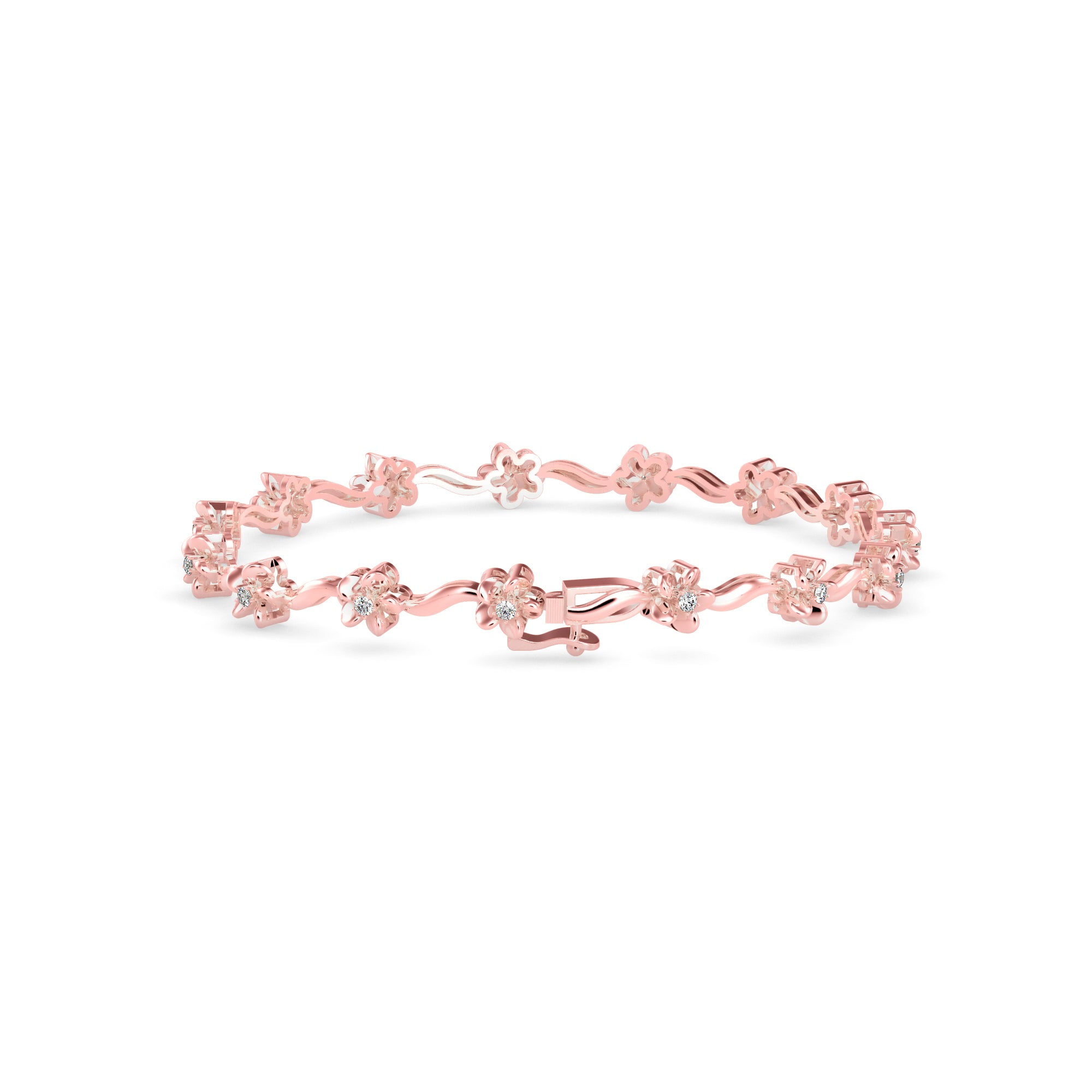 Angel Tennis Diamond Bracelet-Rose Gold