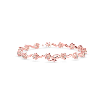 Angel Tennis Diamond Bracelet-Rose Gold